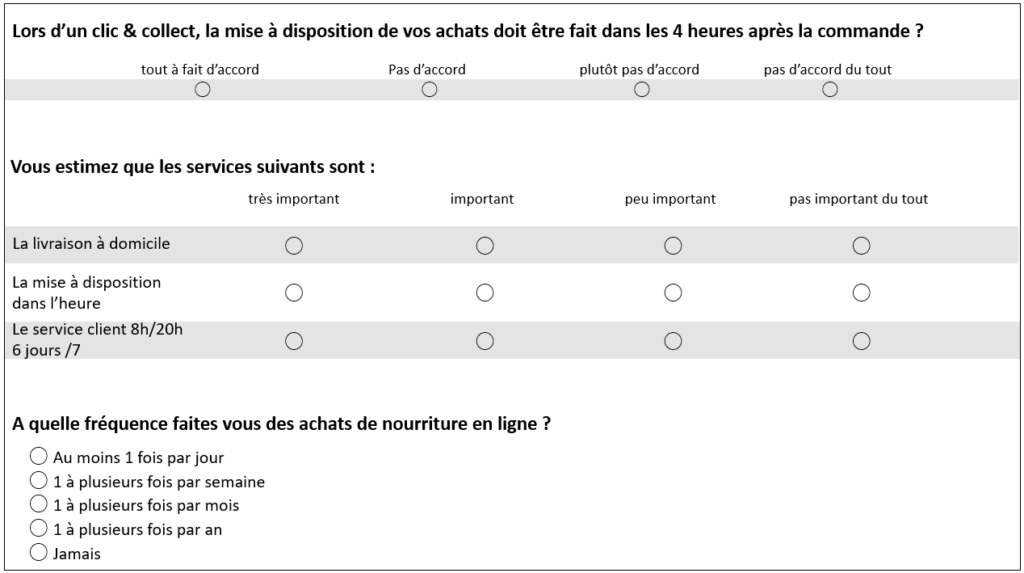 réaliser un questionnaire d'étude de marché