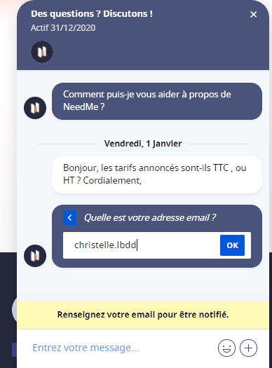 needme outil de facturation avis tchat