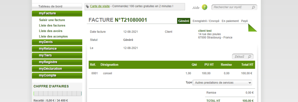 Logiciel de facturation GRATUIT en ligne MyAE