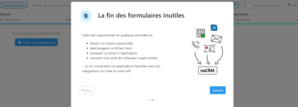 organisation du logiciel NoCRM sur le blog du dirigeant