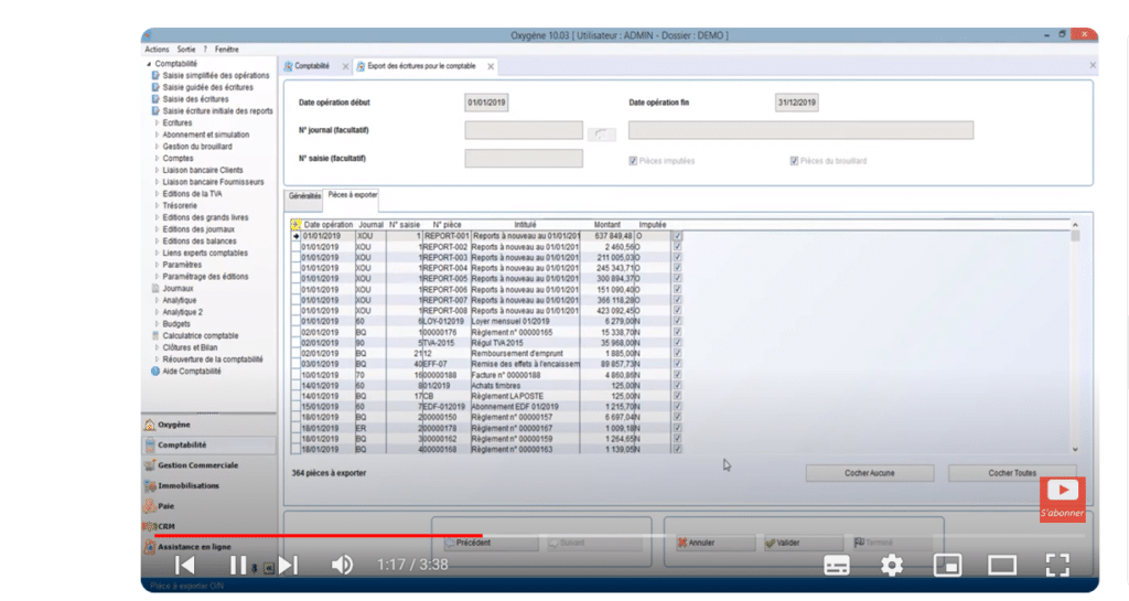 Extrait logiciel comptable gratuit Oxygène sur Le blog du dirigeant