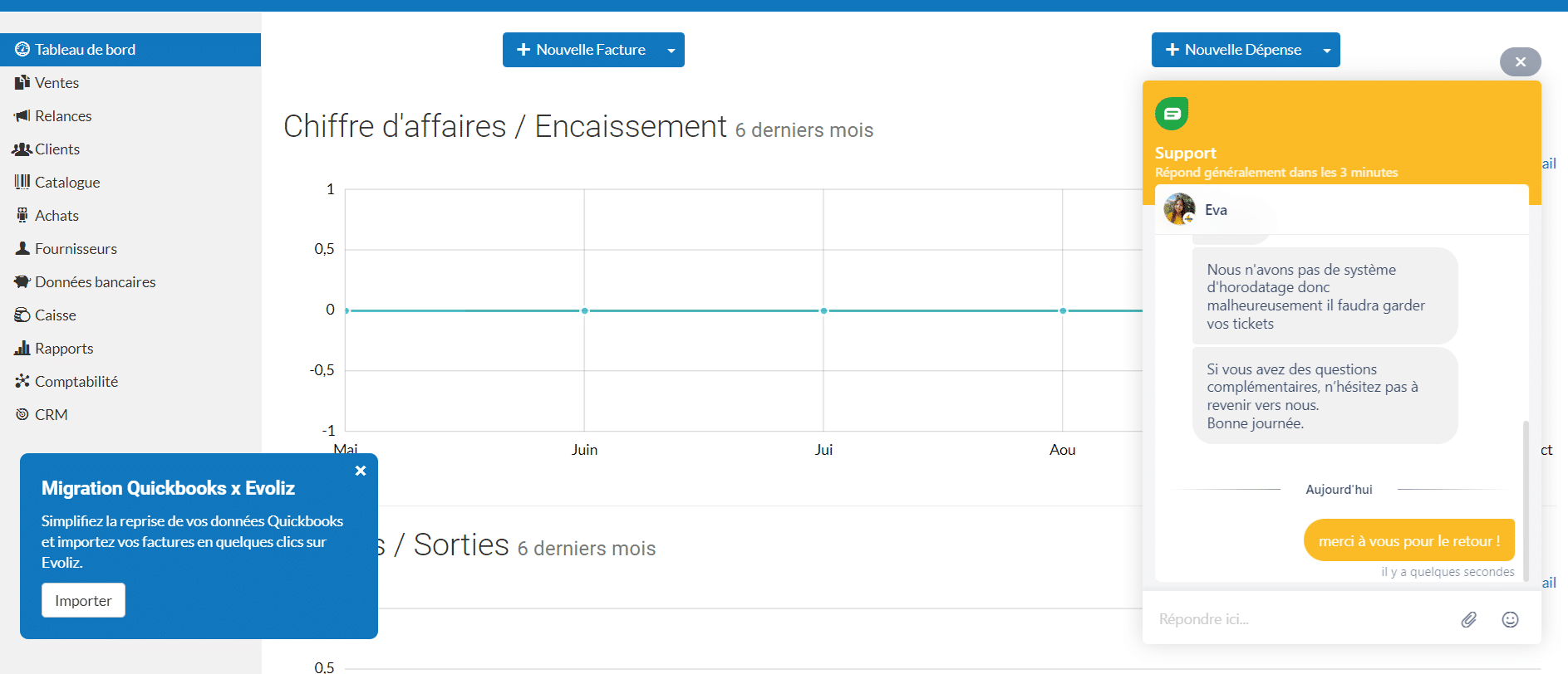 Test du service client Evoliz pour gérer ses notes de frais sur Le blog du dirigeant