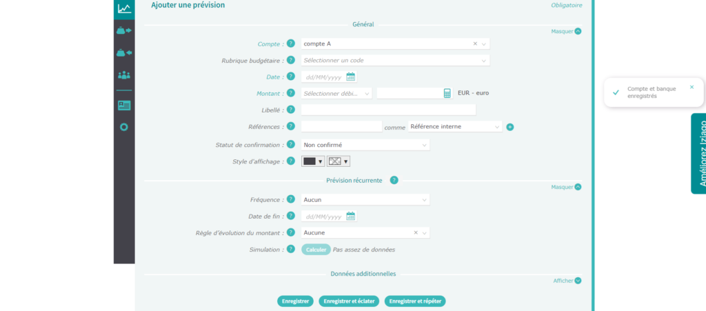 Test de prévisions financières avec Iziago sur Le Blog du dirigeant