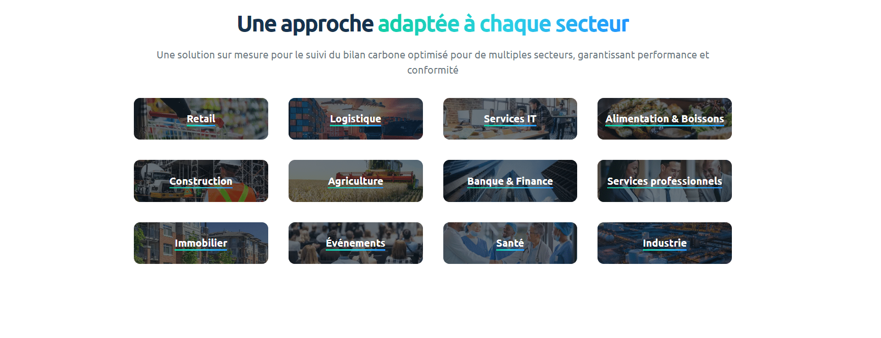 Le logiciel Decarbony pour différents secteurs d'activité